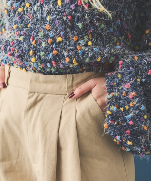 MERLOT（メルロー）の「コットンワイドパンツ（チノパンツ・レディース・ナチュラル/ブラック・M）」の15枚目の写真