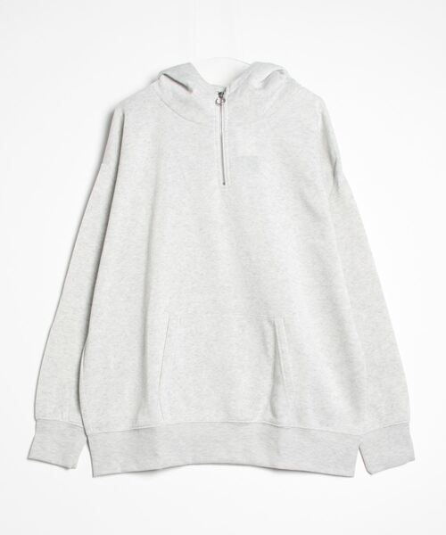 FUNALIVE(ファンアライブ)の「Brushed lining half zip hoodie / 裏起毛ハーフジップフーディー unisex(パーカー・メンズ・ヘザーチャコール/グレイッシュベージュ/パープル/ブラック/オートミール・XL/M/L)」の4枚目の写真