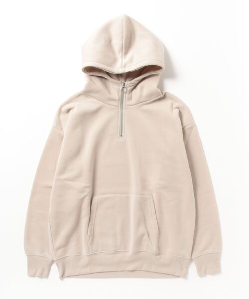 FUNALIVE(ファンアライブ)の「Brushed lining half zip hoodie / 裏起毛ハーフジップフーディー unisex(パーカー・メンズ・ヘザーチャコール/グレイッシュベージュ/パープル/ブラック/オートミール・XL/M/L)」の5枚目の写真