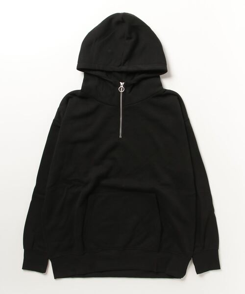 FUNALIVE(ファンアライブ)の「Brushed lining half zip hoodie / 裏起毛ハーフジップフーディー unisex(パーカー・メンズ・ヘザーチャコール/グレイッシュベージュ/パープル/ブラック/オートミール・XL/M/L)」の1枚目の写真