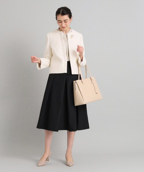 OPAQUE.CLIP（オペークドットクリップ）の「◆≪通勤・セレモニー対応≫ サテンタックブラウス【洗濯機洗い可】（シャツ/ブラウス・レディース・ナチュラル/ホワイト・38/36/42/40）」の11枚目の写真