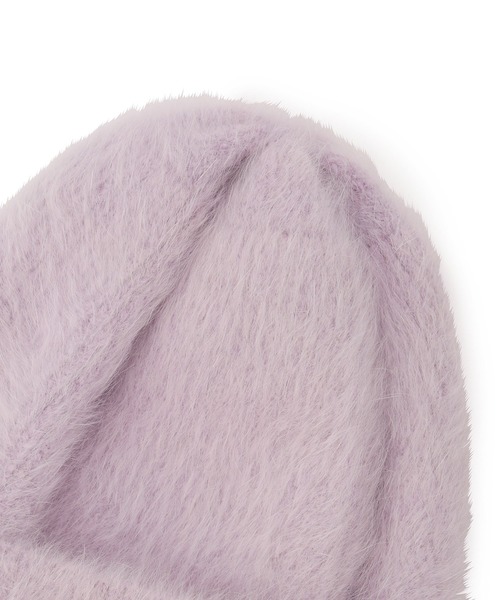 ROPE' PICNIC（ロペピクニック）の「シャギーニットワッチ（ニットキャップ/ビーニー・レディース・ブラック/キナリ/ダークラベンダー・FREE）」の8枚目の写真