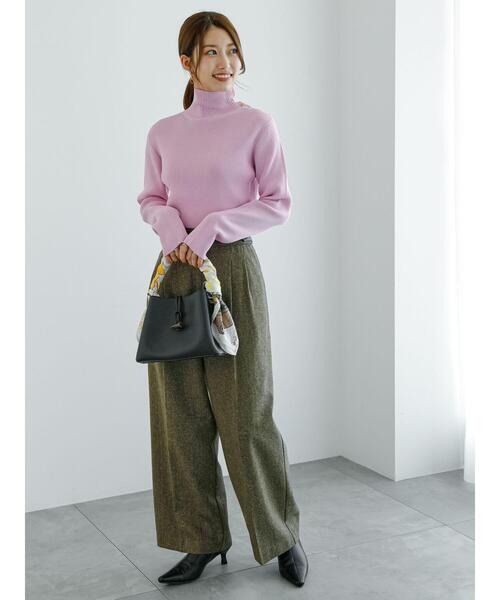 Te chichi（テチチ）の「ハイネックサイドボタンプルオーバー（ニット/セーター・レディース・ブラック/ピンク/グレー・F）」の5枚目の写真