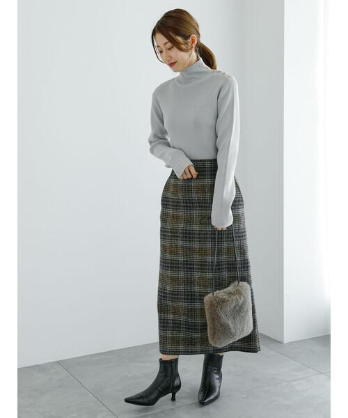 Te chichi（テチチ）の「ハイネックサイドボタンプルオーバー（ニット/セーター・レディース・ブラック/ピンク/グレー・F）」の7枚目の写真