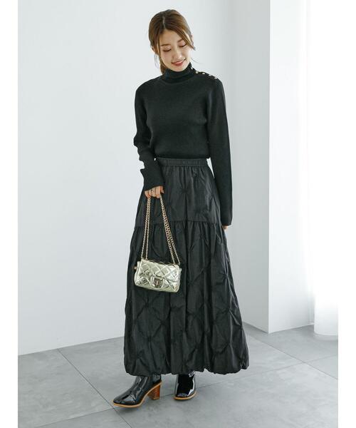 Te chichi（テチチ）の「ハイネックサイドボタンプルオーバー（ニット/セーター・レディース・ブラック/ピンク/グレー・F）」の10枚目の写真