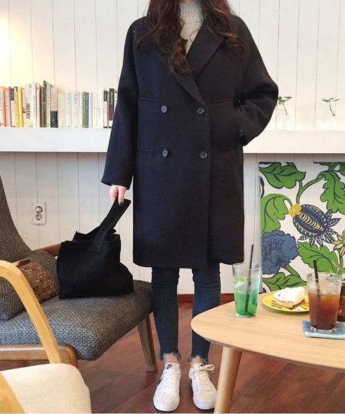 BLANC FICELLE(ブランフィセル)の「ステンカラー ロングコート 裏キルティング(ステンカラーコート・レディース・ライトベージュ/ブラック・L/XL/S/M)」の7枚目の写真