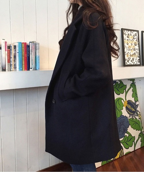 BLANC FICELLE(ブランフィセル)の「ステンカラー ロングコート 裏キルティング(ステンカラーコート・レディース・ライトベージュ/ブラック・L/XL/S/M)」の8枚目の写真