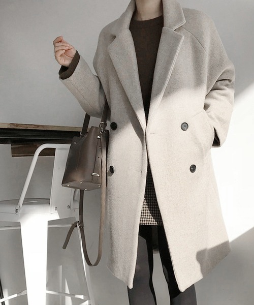 BLANC FICELLE(ブランフィセル)の「ステンカラー ロングコート 裏キルティング(ステンカラーコート・レディース・ライトベージュ/ブラック・L/XL/S/M)」の14枚目の写真