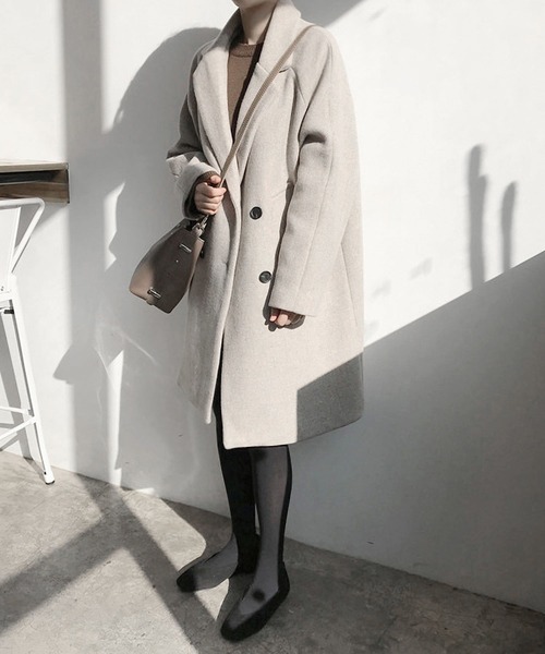 BLANC FICELLE(ブランフィセル)の「ステンカラー ロングコート 裏キルティング(ステンカラーコート・レディース・ライトベージュ/ブラック・L/XL/S/M)」の16枚目の写真