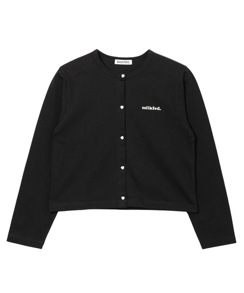 MILKFED.（ミルクフェド）の「HEART ELBOW CARDIGAN（カーディガン/ボレロ・レディース・ブラック/アッシュ/ライトピンク・ONE SIZE）」の2枚目の写真