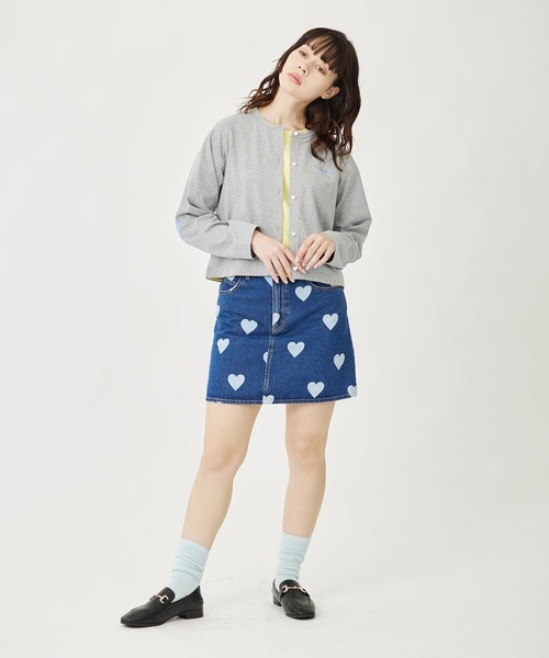 MILKFED.（ミルクフェド）の「HEART ELBOW CARDIGAN（カーディガン/ボレロ・レディース・ブラック/アッシュ/ライトピンク・ONE SIZE）」の14枚目の写真
