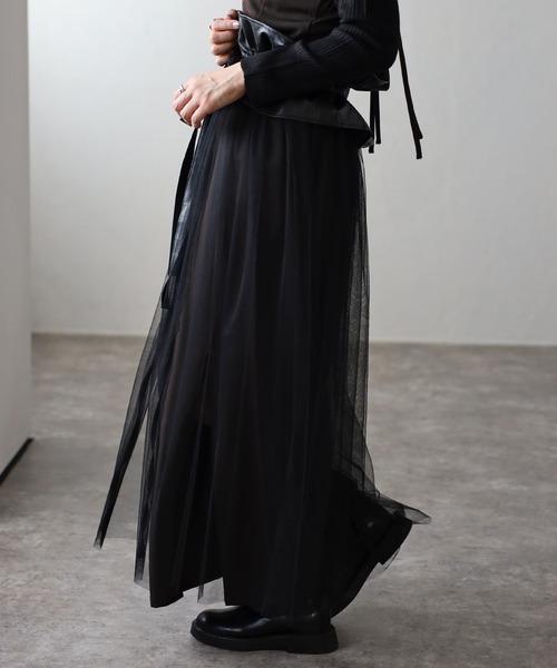 セール】チュール付きフェイクレザーベルト（ベルト）｜ap retro