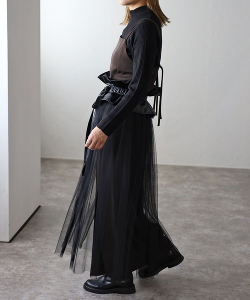 セール】チュール付きフェイクレザーベルト（ベルト）｜ap retro