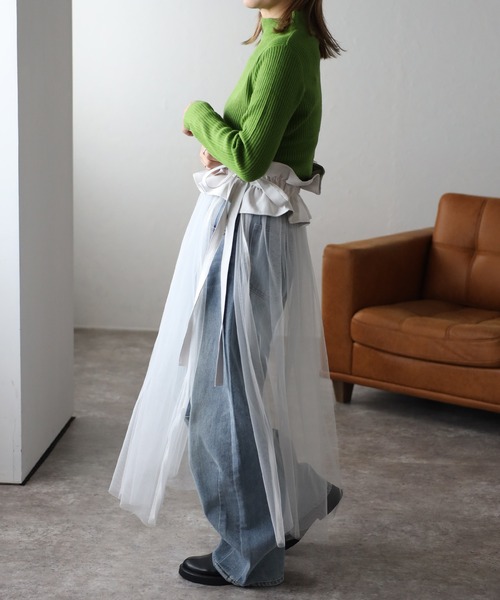 セール】チュール付きフェイクレザーベルト（ベルト）｜ap retro