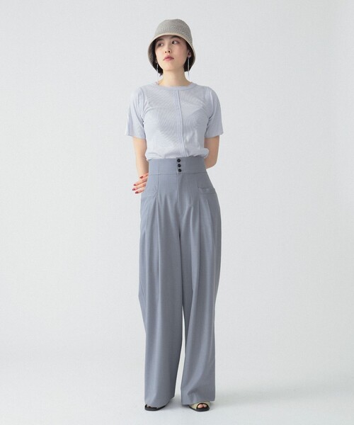 Ray BEAMS（レイビームス）の「RBS / テレコ センター シーム Tシャツ（Tシャツ/カットソー・レディース・ライトグレー/ホワイト・ONE SIZE）」の4枚目の写真