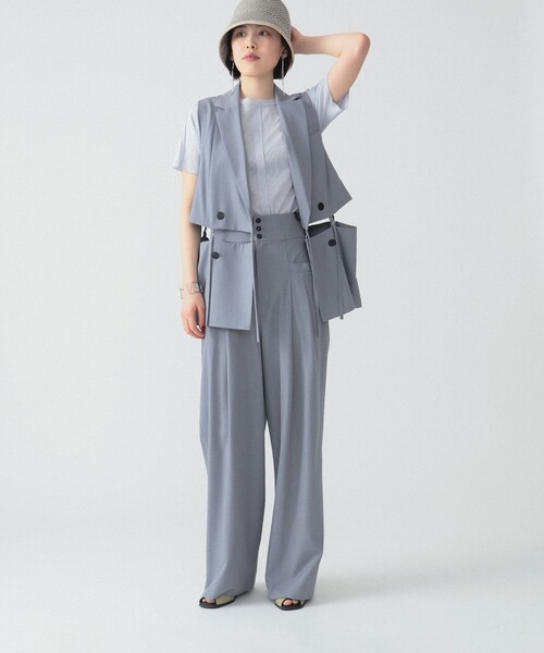 Ray BEAMS（レイビームス）の「RBS / テレコ センター シーム Tシャツ（Tシャツ/カットソー・レディース・ライトグレー/ホワイト・ONE SIZE）」の5枚目の写真