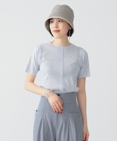 Ray BEAMS（レイビームス）の「RBS / テレコ センター シーム Tシャツ（Tシャツ/カットソー・レディース・ライトグレー/ホワイト・ONE SIZE）」の9枚目の写真