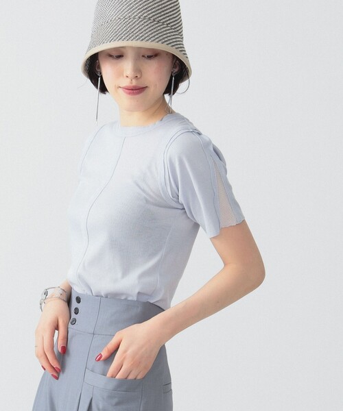 Ray BEAMS（レイビームス）の「RBS / テレコ センター シーム Tシャツ（Tシャツ/カットソー・レディース・ライトグレー/ホワイト・ONE SIZE）」の10枚目の写真