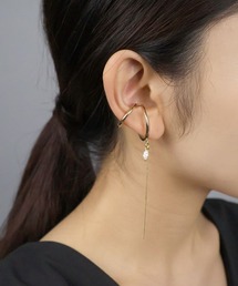 CEMONEMO | ダブルライン 淡水パール ロングイヤーカフ(イヤーカフ)