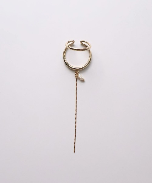 CEMONEMO（セモネモ）の「ダブルライン 淡水パール ロングイヤーカフ（イヤーカフ・レディース・ゴールド/シルバー・FREE）」の8枚目の写真