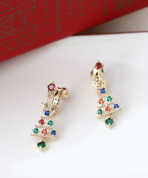 M'mas】クリスマスツリーイヤリング（イヤリング）｜Three Four Time