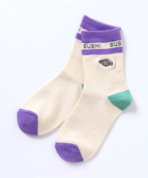 BREEZE（ブリーズ）の「BOYSおすし柄ソックス（ソックス/靴下・キッズ・パープル/ライム・15 /18/21）」の5枚目の写真