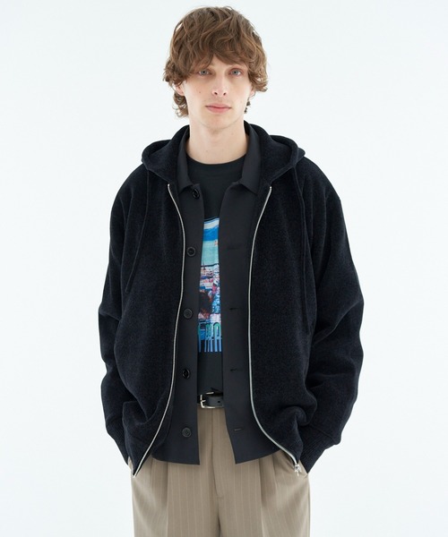 ESTNATION(エストネーション)の「ESTNATION / カシミヤタッチ ニットフーディー(パーカー・メンズ・オフホワイト/ブラック/ピンク・LARGE/SMALL/MEDIUM)」の2枚目の写真