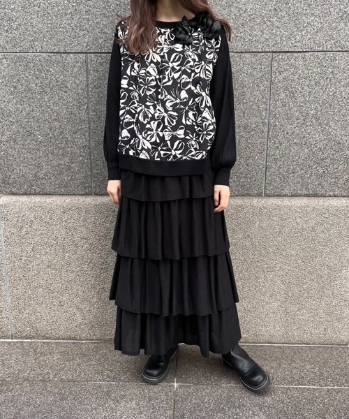 INGEBORG（インゲボルグ）の「リボンpt.使いニットプルオーバー  