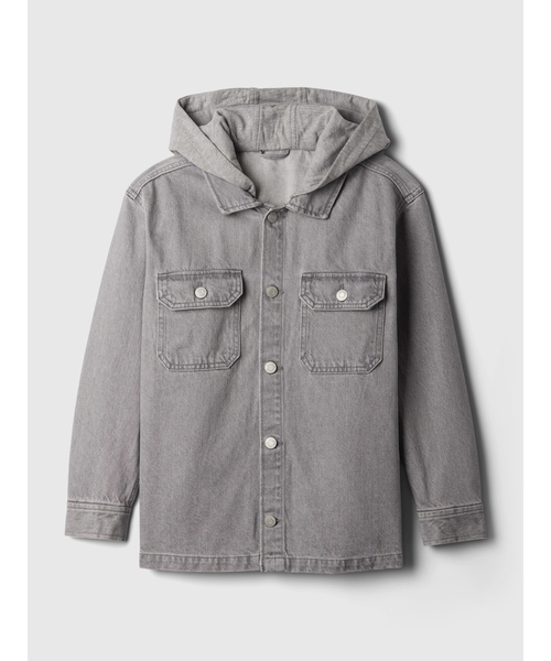 ZARA グレー デニムジャケット フード付き