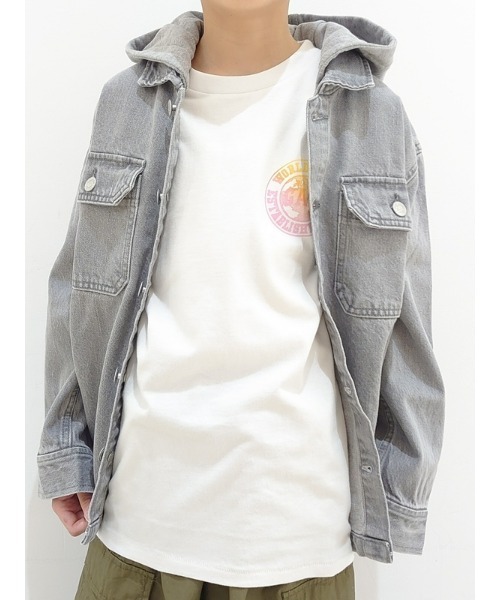 GAP（ギャップ）の「フード付き デニムジャケット (キッズ)（デニム 