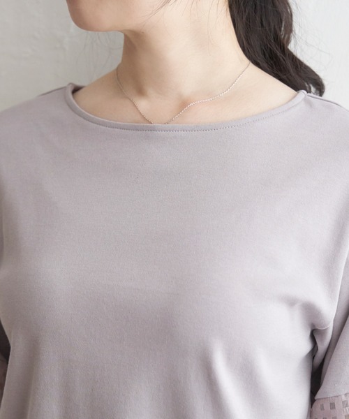 ikka（イッカ）の「袖シアレース切り替えプルオーバー（Tシャツ/カットソー・レディース・ライトグレー/ブラック/オフホワイト・M/L/S）」の13枚目の写真