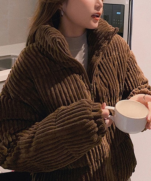 Primazel(プリマゼル)の「コーデュロイファージャケットコート(その他アウター・レディース・ブラウン・M)」の1枚目の写真