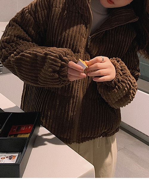 Primazel(プリマゼル)の「コーデュロイファージャケットコート(その他アウター・レディース・ブラウン・M)」の3枚目の写真