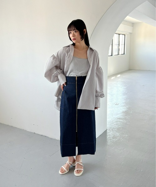 Olu.(オルドット)の「ジップデニムスカート(デニムスカート・レディース・インディゴブルー/ブラック・1/0)」の7枚目の写真