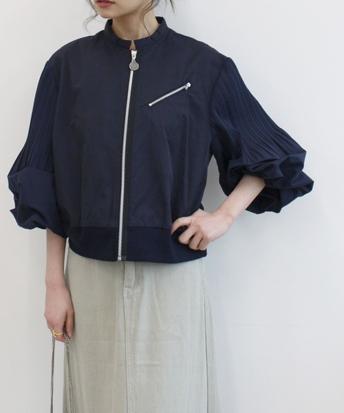 新品】MARECHAL TERRE/マルシャルテルプリーツスリーブブルゾン