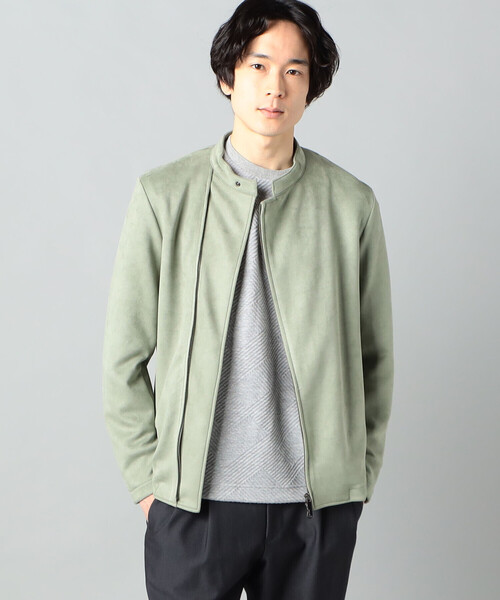 COMME CA MEN(コムサメン)の「スエードジャージー カラーブルゾン(ブルゾン・メンズ・ライトグレー/オリーブ/ブラック・M/L)」の3枚目の写真