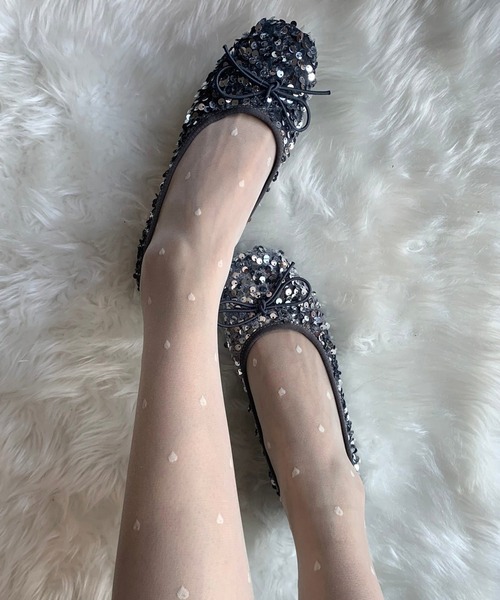 SHEPP（シープ）の「スパンコール リボン バレエシューズ（パンプス・レディース・シルバー/ブラック・36/38/40）」の21枚目の写真