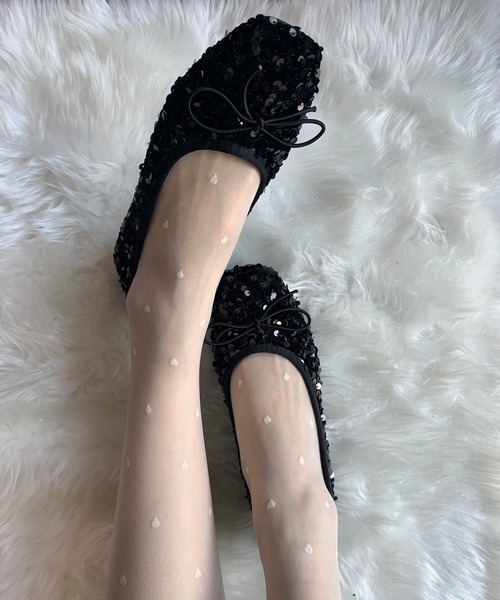 SHEPP（シープ）の「スパンコール リボン バレエシューズ（パンプス・レディース・シルバー/ブラック・36/38/40）」の22枚目の写真