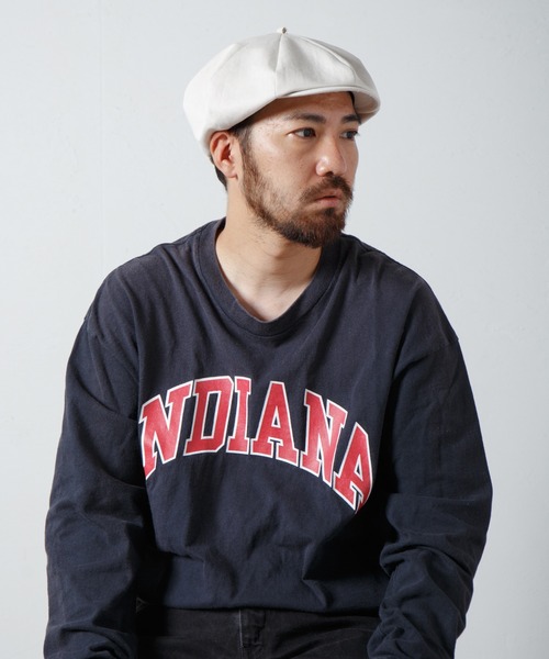 RACAL（ラカル）の「C/L 8Panel Beret Cas / コットンリネン8パネルベレーキャス（キャスケット・メンズ・ブラック/ナチュラル・MEDIUM/LARGE/X-LARGE）」の2枚目の写真