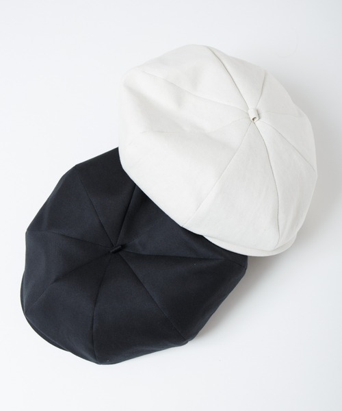 RACAL（ラカル）の「C/L 8Panel Beret Cas / コットンリネン8パネルベレーキャス（キャスケット・メンズ・ブラック/ナチュラル・MEDIUM/LARGE/X-LARGE）」の5枚目の写真