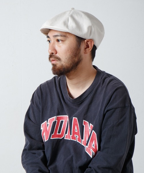 RACAL（ラカル）の「C/L 8Panel Beret Cas / コットンリネン8パネルベレーキャス（キャスケット・メンズ・ブラック/ナチュラル・MEDIUM/LARGE/X-LARGE）」の17枚目の写真