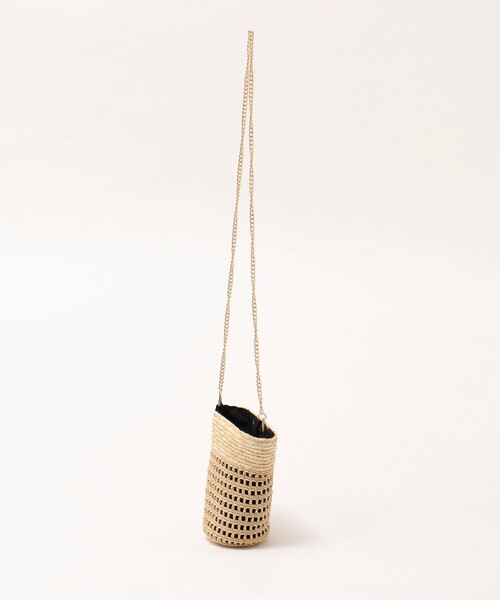 NOLLEY’S（ノーリーズ）の「【Benelli Montacone/ベネリ モンタコーネ】 ◇【WEB限定】ストローミニポシェット（かごバッグ・レディース・ブラック/ベージュ・FREE）」の4枚目の写真