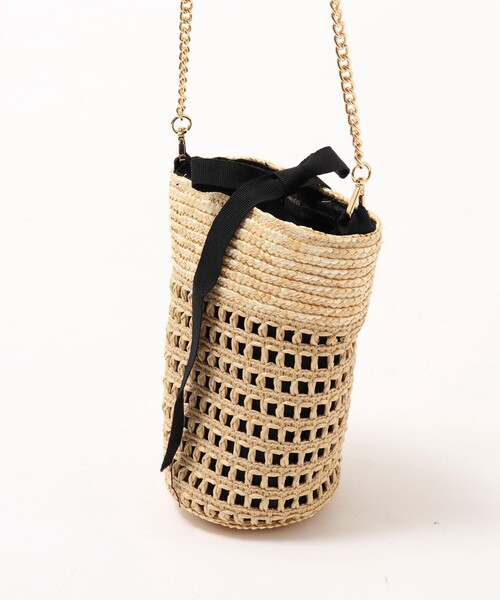 NOLLEY’S（ノーリーズ）の「【Benelli Montacone/ベネリ モンタコーネ】 ◇【WEB限定】ストローミニポシェット（かごバッグ・レディース・ブラック/ベージュ・FREE）」の8枚目の写真