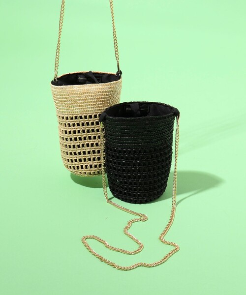 NOLLEY’S（ノーリーズ）の「【Benelli Montacone/ベネリ モンタコーネ】 ◇【WEB限定】ストローミニポシェット（かごバッグ・レディース・ブラック/ベージュ・FREE）」の10枚目の写真