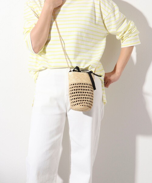 NOLLEY’S（ノーリーズ）の「【Benelli Montacone/ベネリ モンタコーネ】 ◇【WEB限定】ストローミニポシェット（かごバッグ・レディース・ブラック/ベージュ・FREE）」の11枚目の写真