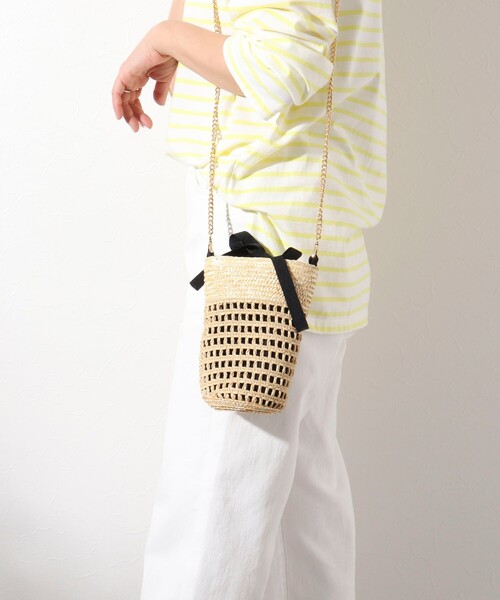 NOLLEY’S（ノーリーズ）の「【Benelli Montacone/ベネリ モンタコーネ】 ◇【WEB限定】ストローミニポシェット（かごバッグ・レディース・ブラック/ベージュ・FREE）」の12枚目の写真