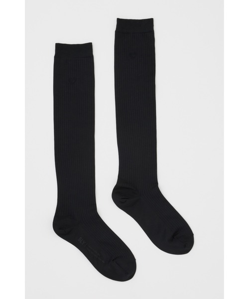 SLY(スライ)の「POINT LOGO SHEER SOCKS ポイント ロゴ シアー ソックス(ソックス/靴下・レディース・ブラック/杢グレー・FREE)」の13枚目の写真
