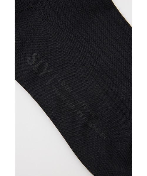 SLY(スライ)の「POINT LOGO SHEER SOCKS ポイント ロゴ シアー ソックス(ソックス/靴下・レディース・ブラック/杢グレー・FREE)」の6枚目の写真