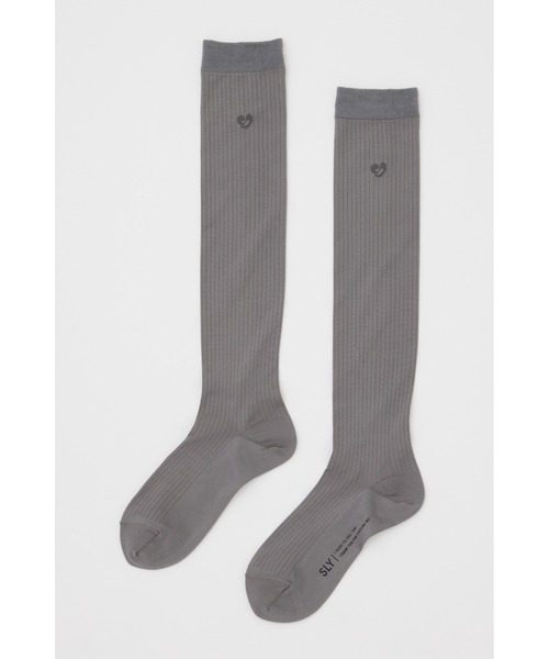 SLY(スライ)の「POINT LOGO SHEER SOCKS ポイント ロゴ シアー ソックス(ソックス/靴下・レディース・ブラック/杢グレー・FREE)」の7枚目の写真