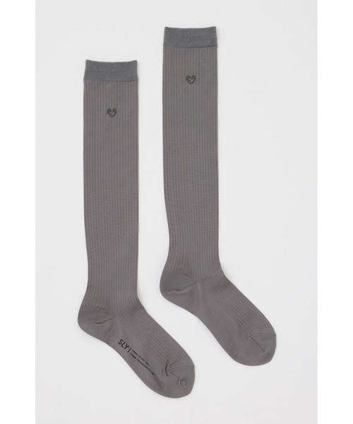 SLY(スライ)の「POINT LOGO SHEER SOCKS ポイント ロゴ シアー ソックス(ソックス/靴下・レディース・ブラック/杢グレー・FREE)」の8枚目の写真